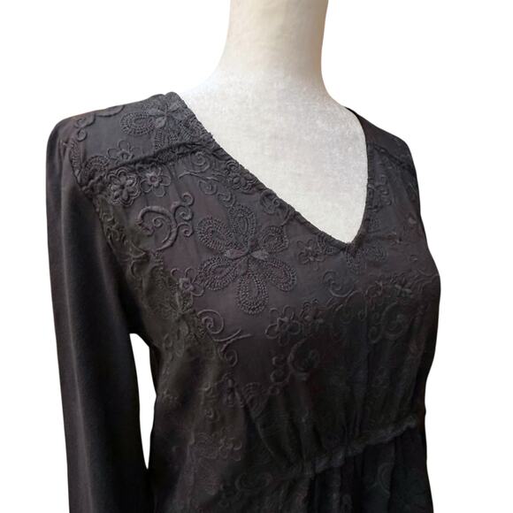 Odd Molly 786 Dream Embroidered KneeLength Dress Sz 2 (Med) Whimsigoth Dark Boho - Picture 3 of 7